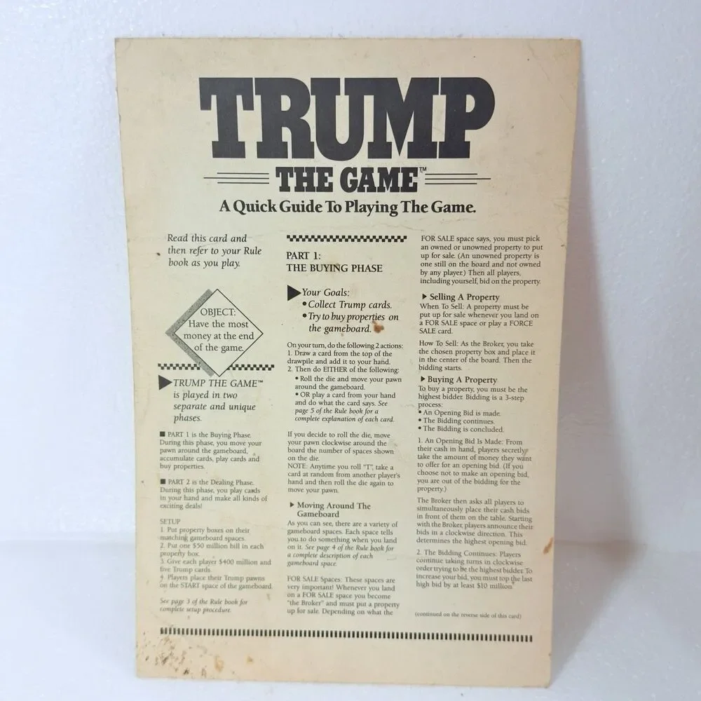 Milton Bradley vintage trump